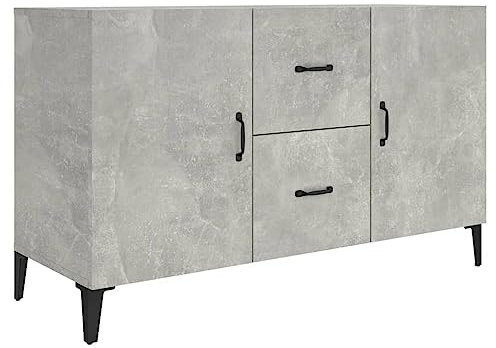 vidaXL Buffet Armoire de Rangement Organisateur de Maison Meuble de Rangement Armoire de Salon Intérieur Gris Béton Bois d'Ingénierie 100x36x60 cm