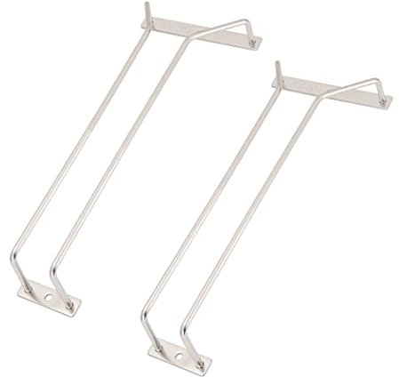 Dianoo Stielglas-Regale, 2 Stück, 27,5 cm, Edelstahl, Weinglas-Regale, Unterschrank, Weinglashalter, Stielgläser, Draht-Weinglas-Aufhänger