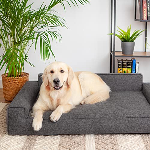 Doggy Cuccia per cani, cuccia per gatti, divano per cani, fodera rimovibile, per cani di taglia media, mobili per animali, lettino per cani, posti letto, lavabile, XL: 98 x 66 cm, grafite