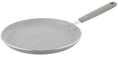 FLORINA - Crêpepanna SANDY ORGANIC I 25 cm Diameter I Induktionspanna för Pannkaka, Omelett, Tortilla I Non-stick Beläggning I Lämplig för Induktionshäll, Gasspis och Elspis (Grå)