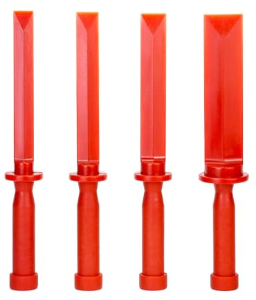 QWORK Plastic Chisel Scraper Set, 3/4, 7/8, 1, 1-1/2 Chemical Resistant Scraper Tool, No-marring Plastic Chisel Set for Removes Debris, Adhesives, Film, Paint