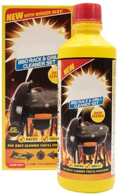 Set Oven Cleaner BBQ 3 Pezzi per Pulizia Perfetta del Barbecue con Guanti, Sacco e Detergente 500ml - Ideale per Gli Appassionati di Grigliate - Pulizia Griglia - Per Tutte le Superfici del BBQ
