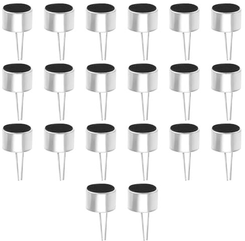 20pcs 2 Pin Microphone Electret Condenser Cables Capsule Electret Condenser Sound Light Control Driven Capacitor Microphone Accessories for MP3 MP4 Phones