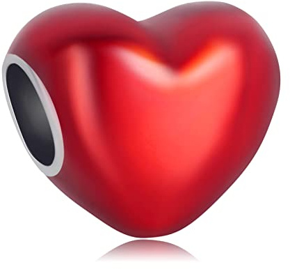 Rimgoris Charm en argent 925 pour femmes Bracelets Collier Cadeau à breloques en forme de coeur rouge