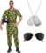 Herenear Disfraz Aviador Hombre, Disfraz de Piloto para Hombre Adulto Disfraz Aviadora Militar Hombre para Carnaval, Halloween, Cosplay