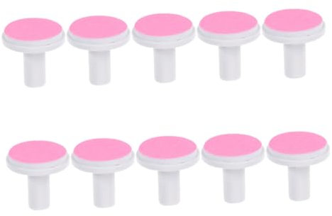 FRCOLOR 10pcs Electric Nail File Replacement Pads Pink Grinding Heads Nail Trimmer Pads for Adult and Toddler Suitable for