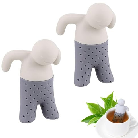 VARKAGE Teemännchen 2er-Set, Silikon-Teesieb, Tee-Ei, für Losen Tee, Flexibles Silikon, Wiederverwendbar, Geschmacksneutral
