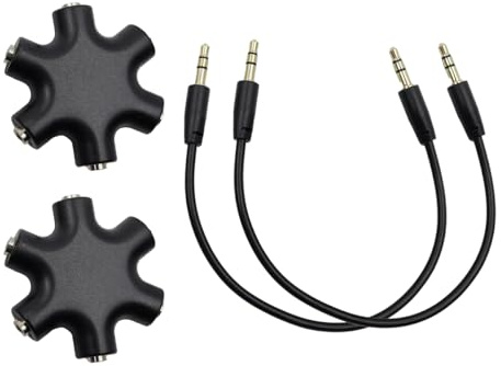 Nicear 2 Piezas Divisor De Auriculares Divisor De Auriculares Con 5 Tomas Cable Divisor De Audio 3.5mm Para Mezcla De Audio Experiencias Compartidas