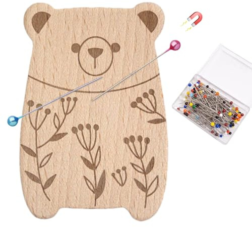 Supporto Magnetico per Spilli - Cuscino per Aghi a Forma di Animale,Cuscino Multiuso per la Conservazione dei Fermagli con 100 Spilli per le Attività di Trapunto, Artigianato, Sartoria e Ricamo