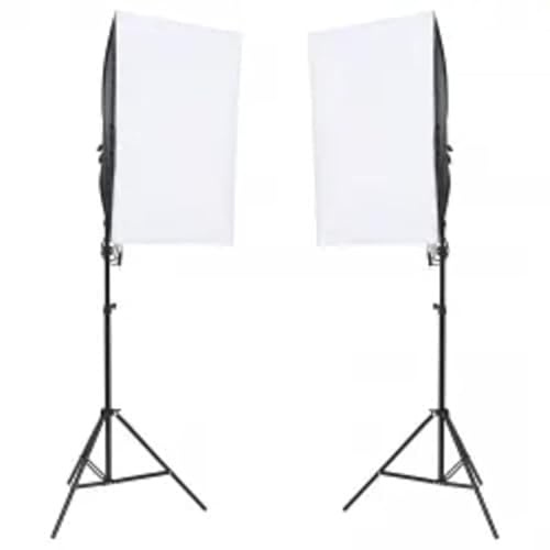 Fotostudioset med belysning och bakgrund – professionell ljusstyrning för hemmastudio, porträtt och produktfotografering – komplett set med steglöst dimbara bakgrunder