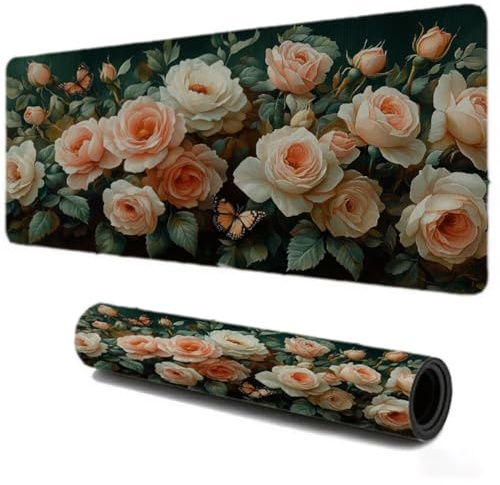 Alfombrilla Ratón Gaming 700x300, Mejora la Velocidad y la Precisión, Mariposa Flores Mouse Pad Antideslizante, Alfombrillas Raton de Oficina y Casa, Accesorio Gaming para Ordenador Ratón Teclado S185