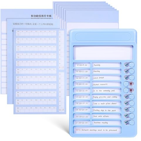 SUPVOX Planificador de Tareas Multifuncional Azul Tablero de Planificación de Plástico Soporte Plegable Organizador de Rutinas y Lista de Tareas Diarias para Escritorio y Aula Fácil
