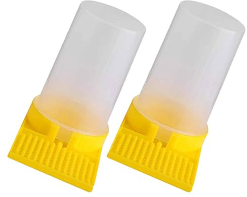 VALICLUD 2 Stück Bienenfutterspender aus Robustem Pp Bienentränke mit Wabenfutterspender für Bienenstock Wiederverwendbar Imker Wasserbecher für Bienenfütterung ohne Öffnen