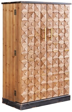 Riess Ambiente Design Barschrank Bodega - HxBxT: 120x80x44cm - Flaschenregal, Gläserhalter, fertig montiert, Handmade