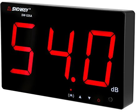 Liineparalle SW-525A 30-130dB Sonomètre Numérique 9,7 '' Grand Écran LCD Affichage Type Tenture Murale Décibel Mesure du Bruit avec Alarme