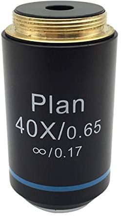 ZTBH Mikroskop tillbehörssats 4 x 10 x 40 x 100 x plan biologiskt mikroskop objektiv objektiv lins mikroskop diabilder (färg: 40X)