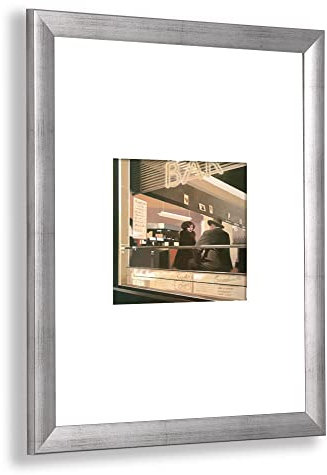 Olympia Deluxe Bilderrahmen Posterrahmen 80x100 cm Puzzlerahmen Silber Patiniert Dekor Hintergrund Weiß Antireflex Kunstglas