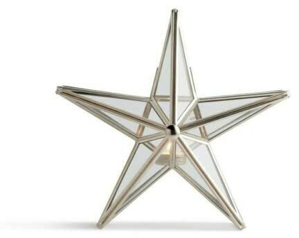 Habitat Silver Metal Star Glass Tealight Candle Holder Small 29cm x 29cm