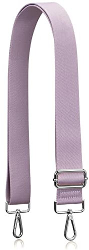 Allzedream - Correa gruesa de repuesto ajustable para bolso cruzado, Taro morado-plateado, M