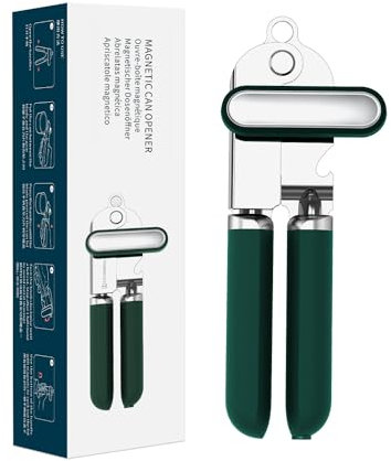 KTCHENDAO Dosenöffner Manuell, Superscharfe Sandvik 12C27 Klinge, Dosenöffner für Senioren Ohne Scharfe Kanten Einstellbarer Multifunktionaler Dosenöffner mit Magnet Softgrip-Knopf in Übergröße Grün