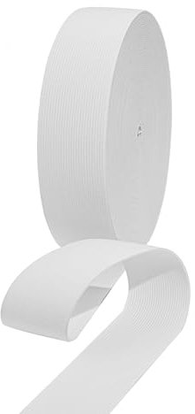 HERZONE Elastico da 20 m, larghezza 4,5 cm, elastico bianco, elastico in gomma, per la casa, accessorio per il cucito, fai da te (bianco, 4,5 cm)