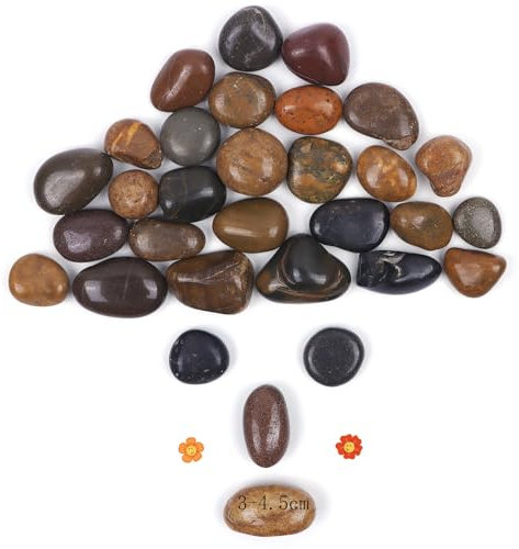 Kieselsteine Garten - 3-4.5cm Natürliche Gartensteine, Dekosteine Kiesel für Vasen, Kies für Topfpflanzen, Kies für Garten, Zierkies für Aquarium,Dekorative Kieselsteine für Den Garten im Freien