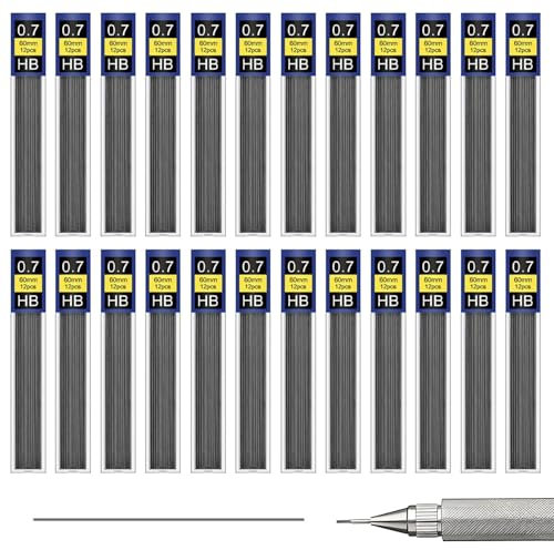 Bleistiftminen (288 Stück), Bruchfeste Minen, Für Feinminenstift Automatische Bleistifte Schule Büro Kunst, Bruchfeste klar schreiben, 6cm Lang
