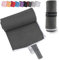 Wowtowelz kompaktes Mikrofaser Handtuch, Reisehandtuch, Sport- Fitnesshandtuch, Strand- Badetuch, leicht u. schnelltrocknend, (Dunkelgrau, 180 x 110 cm)