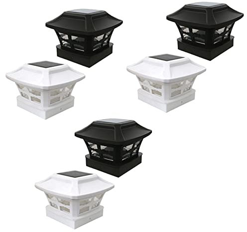 Gvvsjgdbis 3X Solar Post Cap Lights Outdoor Post Solar Lights LED Bulb Fence Post Lights for Inch Wooden Posts Warm White