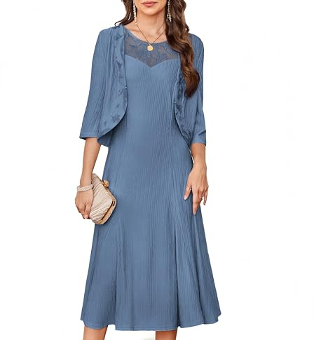 GRACE KARIN Wedding Guest Dresses for Women UK,Mother of the Bride Dresses, Sequined Sleeveless Dresses with Cardigan