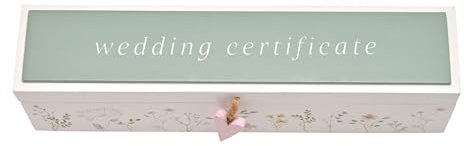 Widdop and Co Love Story Wildflower Certificate Holder | Wedding Certificate Keepsake Box with Floral Design | Romantic Gift for Newlyweds or Engagements