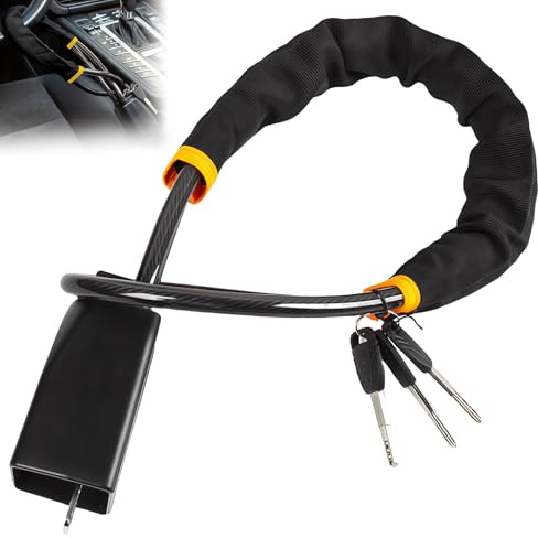 WIYETY Antivol de volant : 3 clés antivol de volant pour voiture, ajustement universel pour voiture antivol avec housse en nylon, prise de sangle, durable