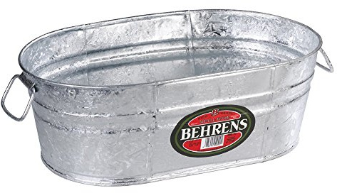 Behrens Hot Dipped Galvanized PlanterTub 4 Gallon 00-OV 4-Gallon Oval Steel Tub