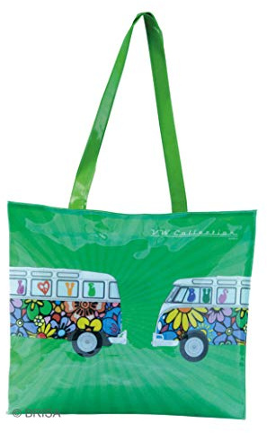 BRISA VW Collection - Volkswagen Borsa da shopping da 16 litri in PVC con design VW T1 Bus (Love Bus/Colorato)