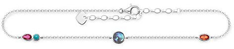 Thomas Sabo Damen Fußkettchen Farbige Steine 925 Sterling Silber AK0005-986-7-L27v