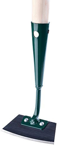KADAX Gartenhacke, Unkrauthacke, Jäter aus Stahl-Emaille, Unkrautstecher mit langem Stiel aus Holz, für Garten, Unkraut, Moos, Gras, Unkrautentferner, Gartenzubehör