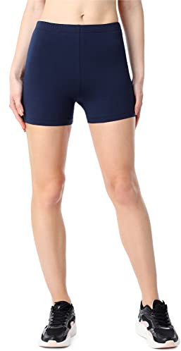 Bellivalini Damen Kurze Leggings aus Bio-Baumwolle BLV50-186 (Dunkelblau, 3XL)