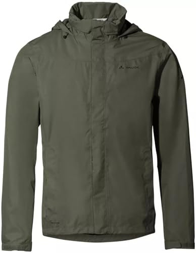 VAUDE Men's Escape Bike Light Jacket |Wasserdichte 2-Lagen Regenjacke - Winddicht, Atmungsaktiv & Leicht | Netzfutter | Kapuze im Kragen | Reflektierende Elemente | Eco Finish