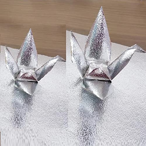 100PCS Iridescent Premade Origami Paper Cranes Folded 1000 Japanese Cranes Mobile String DIY Doves Garland for Valentine's Day Wedding Party Backdrop Decorations Birds Confettis (5.9 Silver)