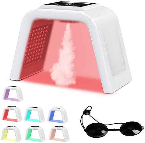 7 Farbe LED Maske, Yofuly Tragbare Gesichtsmaske, LED Schönheit mit Sprühfunktion für Gesichtspflege, Körper