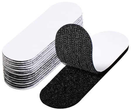 Blendura Scratch Autocollant Double Face, 10 Pièces Scratch Autocollant 3 x 10cm Bande Scratch Adhésive Noir Scratch Double Face pour Mur,Sol,Métal,Plastique,Ménage,Bricolage