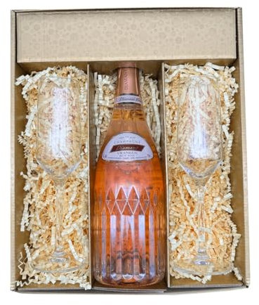 Coffret Or : Vranken – champagne –1 Rosé et 2 Flûtes « carr頻 – (1x75cl)