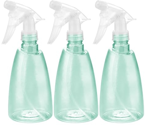 Oiiurly 3 Pcs Water Spray Bottle 500ml Plastic Empty Spray Bottles With Fine Mist and Inject Modes for Home Cleaning Hairdressing Gardening Plants Refillable Sprayer Bottle (Green)