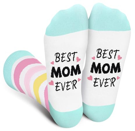 Cantustime roliga strumpor för kvinnor tonårsflickor - nyhetsgåvor galna fåniga söta strumpor - födelsedagspresenter julstrumpa, U-mamma-01, Medium-Large