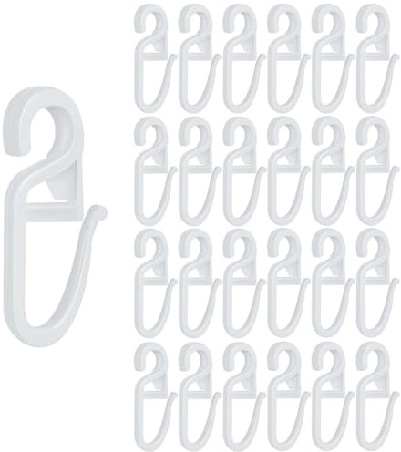100 piezas Ganchos para anillas de cortinas, Ganchos de Cortina con Ojales de 6 mm Accesorios de Cortina de Plástico Transparentes para Barandillas de Cortina y Barras de Cortina
