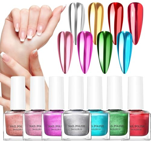 Nagellack Set Med 8, Långvarig, Snabbtorkande, Manikyrkonst | Långvarigt Spegeleffekt Nagel Gel Lack för , Fest, Bröllop, Semester, Vardag, Dejt, , Kontor, Helg