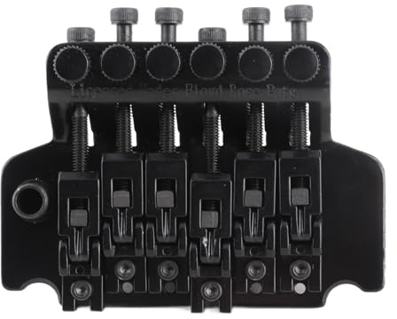 KIMISS Floyd Rose Style Elektrisk Gitarr Tremolo Bridge System - Dubbel Gungande Fjäderstabilisator, Förbättrad Vibrato Control (Svart)