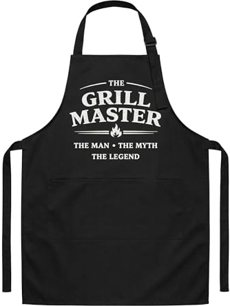 DINSAGE BBQ Apron for Men Funny Aprons for Men with Pockets, Adjustable Mens Cooking Apron Durable Waterproof, BBQ Gifts for Men Dad Husband, Kitchen Cooking, Grill Party