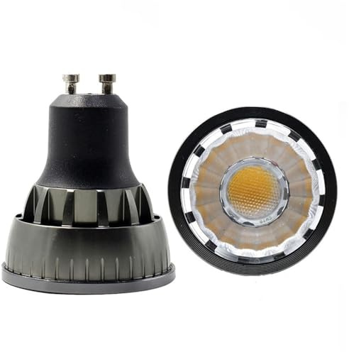 1fortunate Paket om 10, LED COB Spotlight Glödlampa 220V-240V 5W GU10/GU5.3 Dimbar aluminiumkopp Glödlampor Vardagsrumsbelysning(Warm White,GU10)