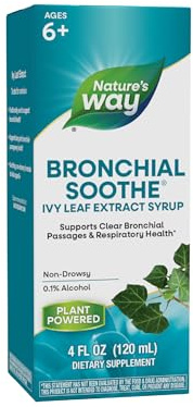 Nature's Way Bronchial Soothe Ivy Leaf Extract Syrup, Supports Respiratory Health*, Supports Clear Bronchial Passages*, Non-Drowsy, 4 Fl Oz (Packaging May Vary)